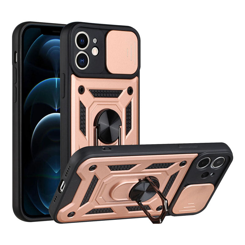 Shockproof Armor iPhone Case – Slide Camera Lens Protection, Rugged Full-Body Cover for iPhone Models