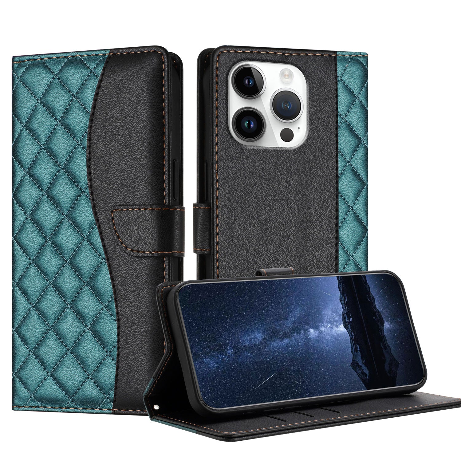 Luxury Quakeproof Flip Leather Wallet iPhone Case Premium  Protection, Card Slot, Magnetic Closure, Stylish Design for iPhone