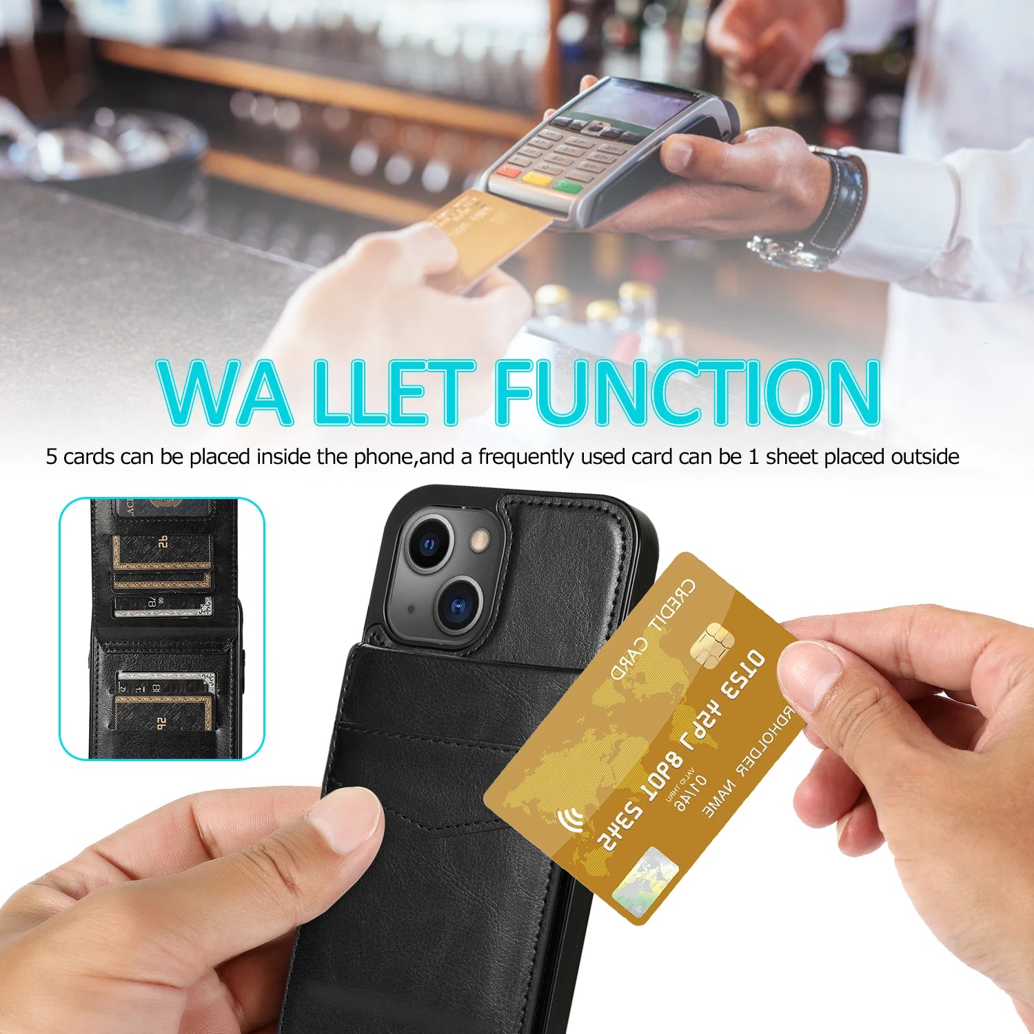 Luxury Flip Leather Wallet iPhone Case – Credit Card Holder, Kickstand, Premium & Durable Protection | Case for iPhone
