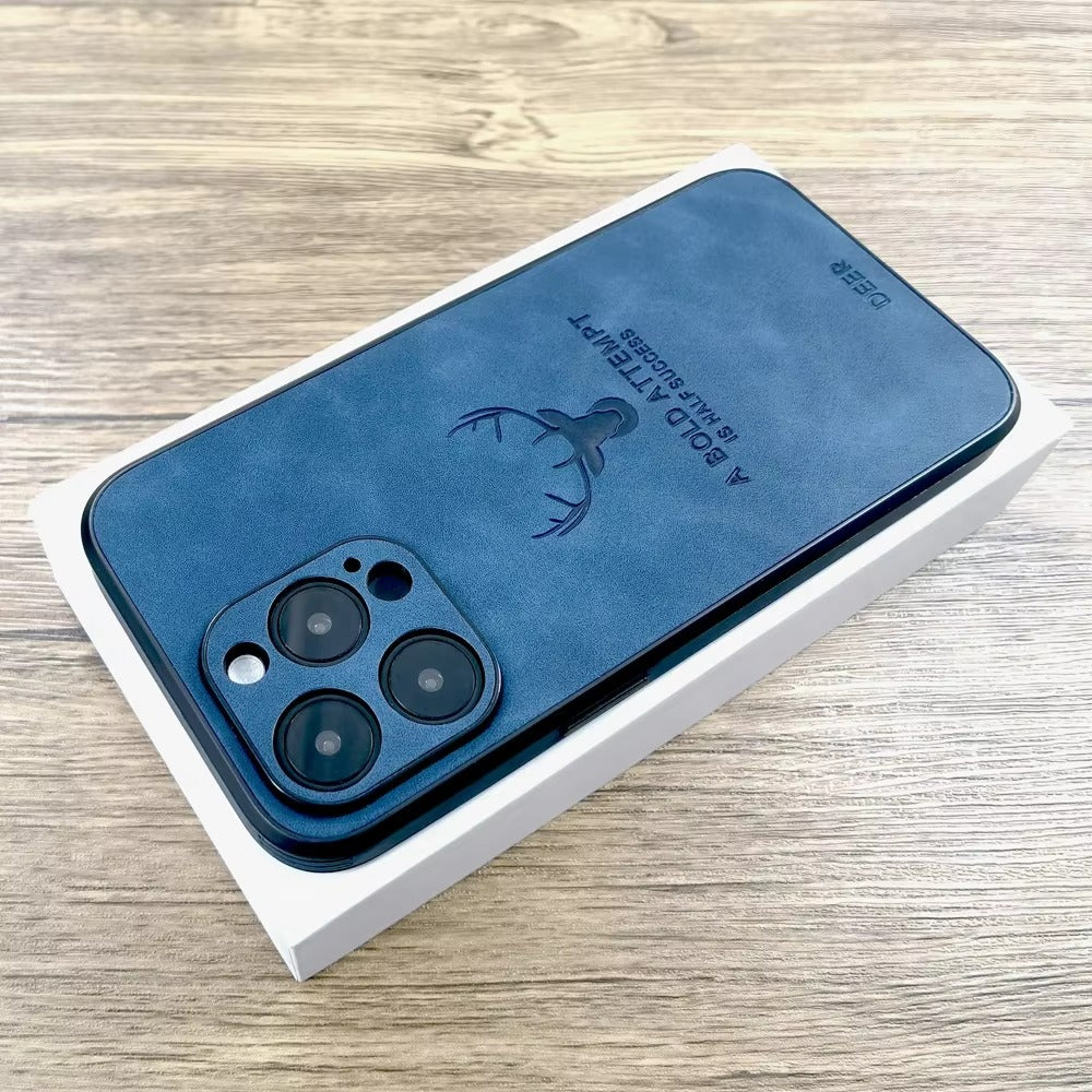 Luxury Vintage Lambskin PU Leather MagSafe iPhone Case – Wireless Charging, Full Protection, Stylish & Durable Cover 