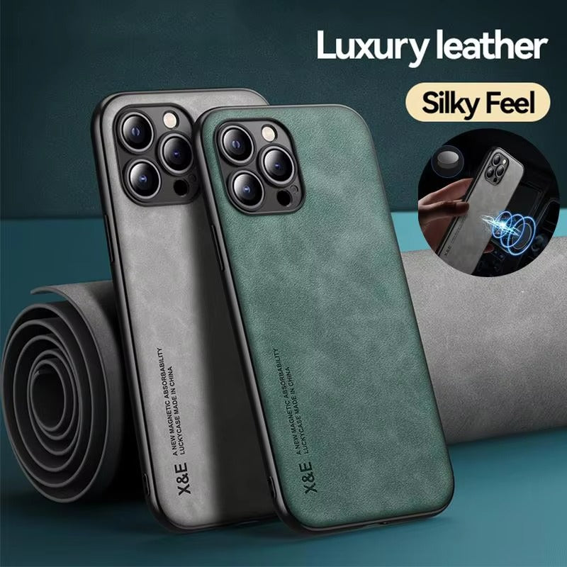 Luxury Magnetic Leather MagSafe iPhone Case – Wireless Charging,  Shockproof & Stylish Protection | Case for iPhone