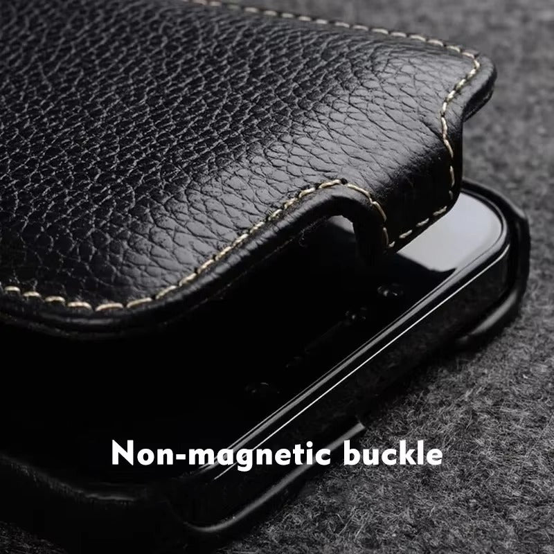 Premium Genuine Leather Flip iPhone Case – 100% Cowhide, Luxury Design, Stylish & Durable Protective Cover | Case for iPhone