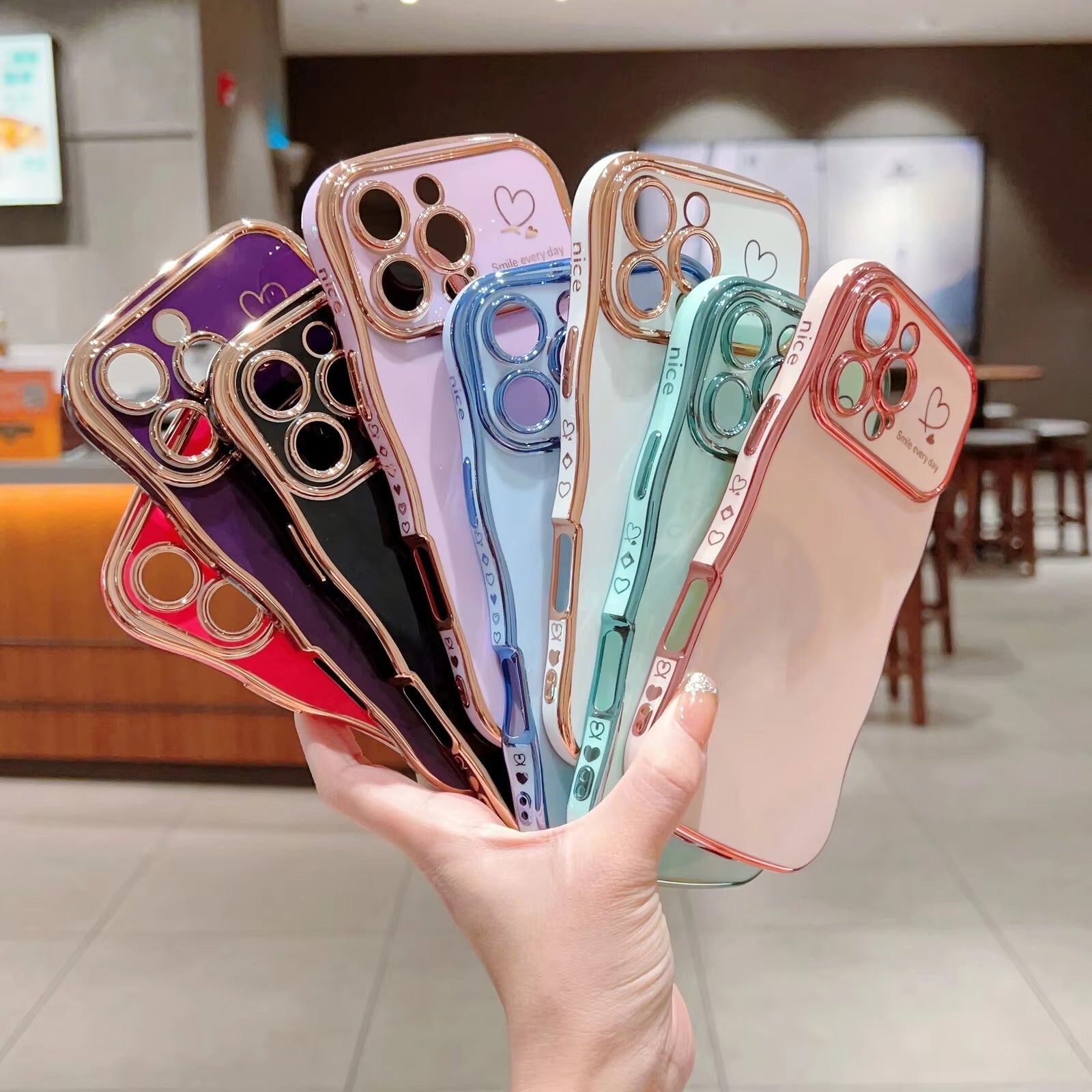 Luxury Apple iPhone Case MagSafe Compatible, Camera Lens & Screen Protection All Around Protection Cover with  Heart Design