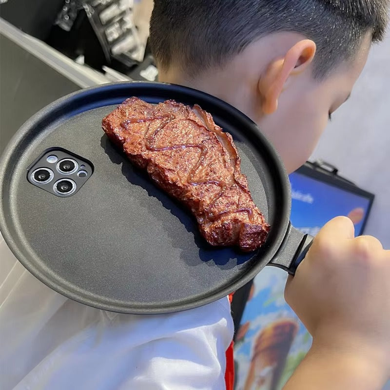 Premium Apple iPhone Case, MagSafe Compatible, Camera Lens and Screen Protection, Ultra Thin, Shockproof, Magnetic, Full All Around Protection, 3D Steak Pan Gift Cover