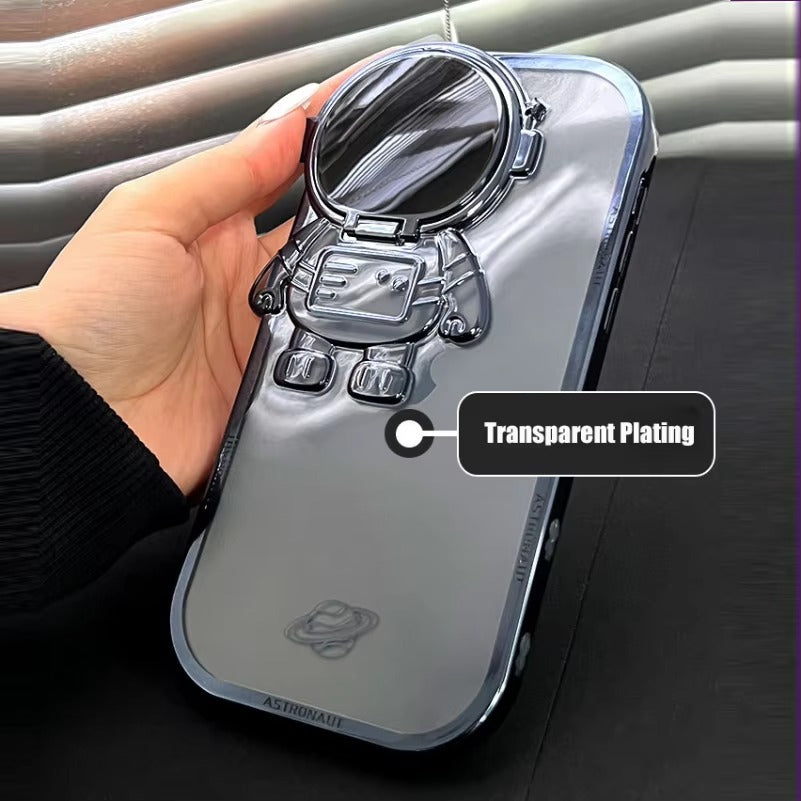 Premium Apple iPhone Case, MagSafe Compatible, Camera Lens and Screen Protection, Ultra Thin, Shockproof, Magnetic, Full All Around Protection, Astronaut Stand Clear Cover