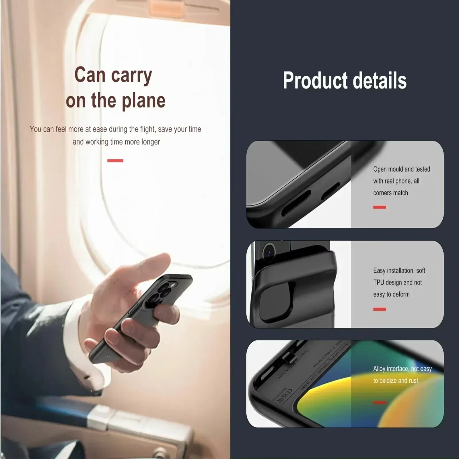 Robust Apple iPhone Case MagSafe Compatible, Camera Lens & Screen Protection, Ultra Thin Shockproof Magnetic Full All Around Protection Cover with 10000mAh Battery Charger