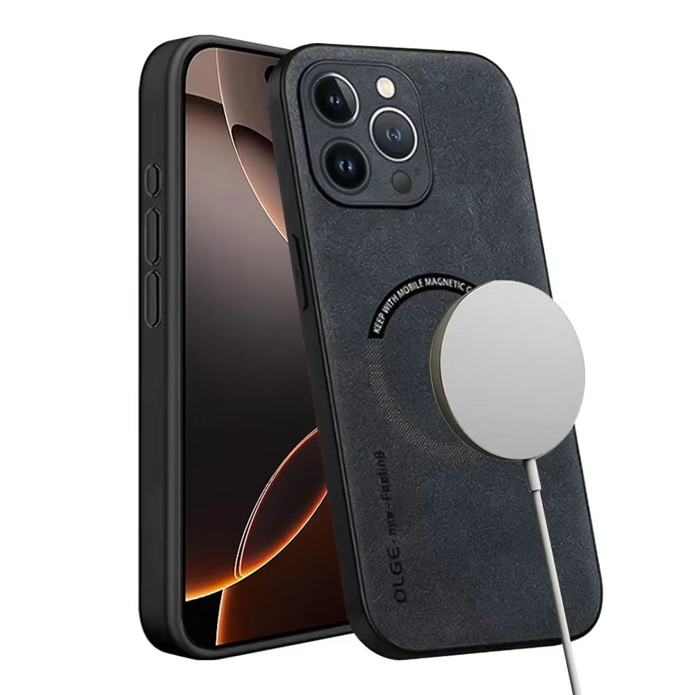 Luxury Magnetic Leather MagSafe iPhone Case – Wireless Charging, Shockproof, Stylish & Durable Protection | Case for iPhone