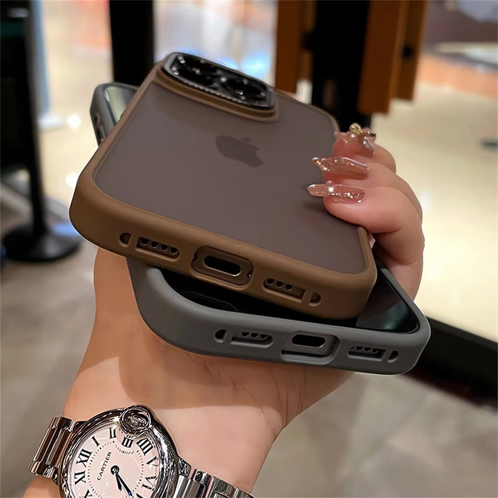 Luxury Apple iPhone Case MagSafe Compatible, Camera Lens & Screen Protection,  Cover with Matte Clear Hard PC Shell