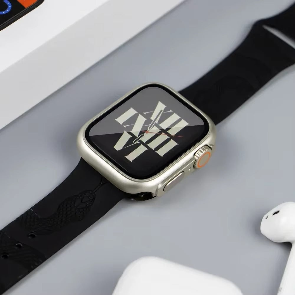 Durable Plastic Smartwatch Case with 360° Tempered Glass Screen Protector – Waterproof Sealing, Full Coverage Bumper, Anti-Fog and Scratch Resistant