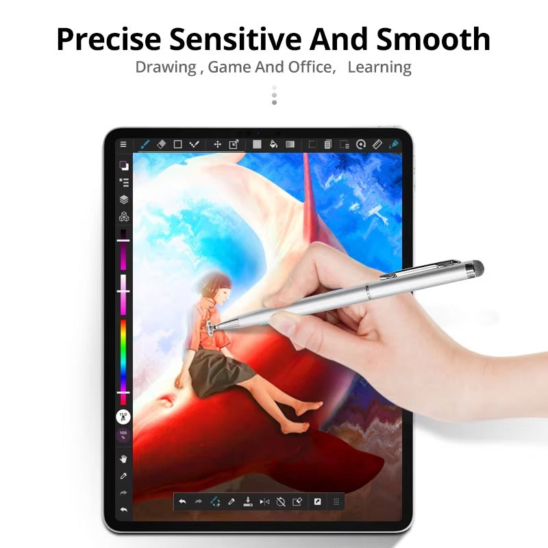 Premium 2-in-1 Stylus Pen for iPhone & iPad – Capacitive Pencil for Drawing and Navigation on Touchscreen Apple Devices