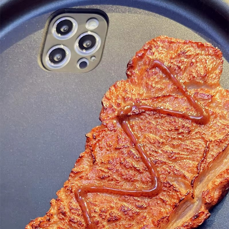 Premium Apple iPhone Case, MagSafe Compatible, Camera Lens and Screen Protection, Ultra Thin, Shockproof, Magnetic, Full All Around Protection, 3D Steak Pan Gift Cover