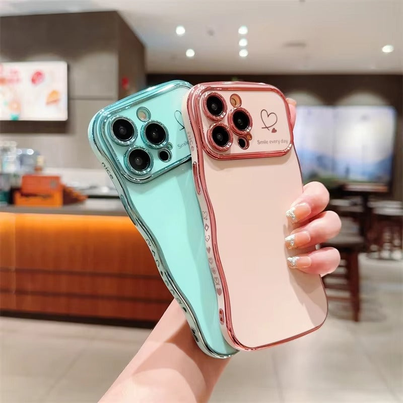 Luxury Apple iPhone Case MagSafe Compatible, Camera Lens & Screen Protection All Around Protection Cover with  Heart Design