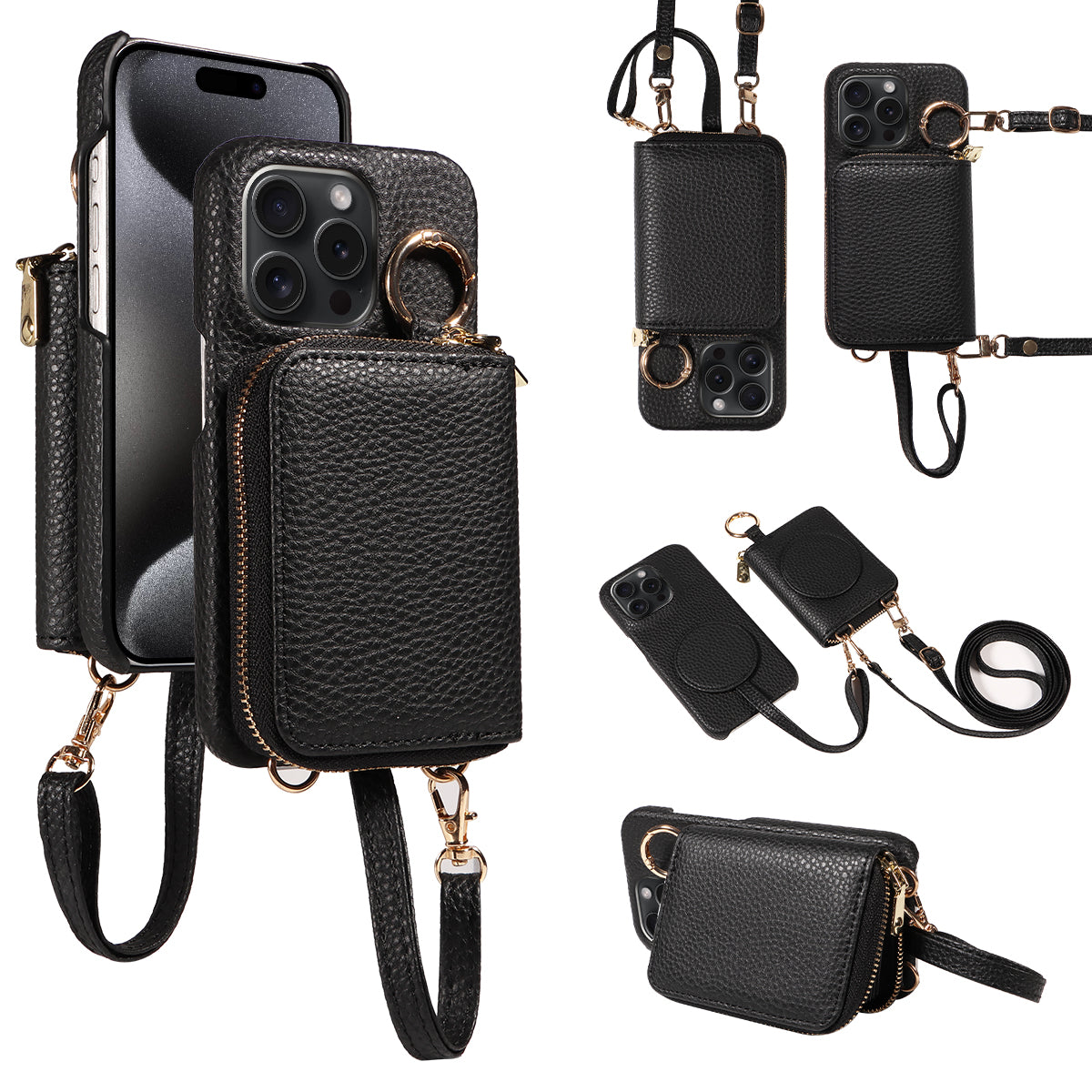 Premium High-Quality Magnetic Wallet iPhone Case – Detachable Design, Lashing Functionality, Stylish & Durable Protection 