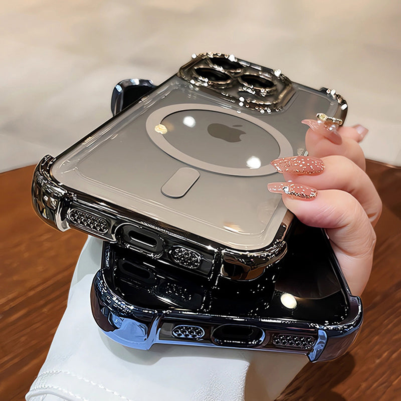 Plating Shockproof MagSafe iPhone Case - Airbag Protection, Magnetic Wireless Charging, Anti-Shock Durable Case for iPhone