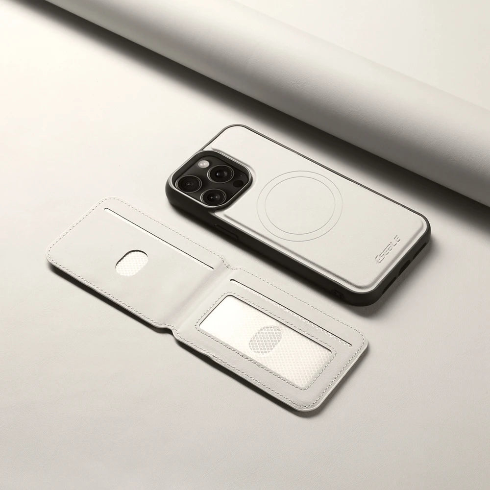 Luxury Magnetic Leather Wallet iPhone Case – 2-in-1 MagSafe Card Holder, Kickstand, Shockproof Protection, Premium Design, Wireless Charging Compatible for iPhone Models