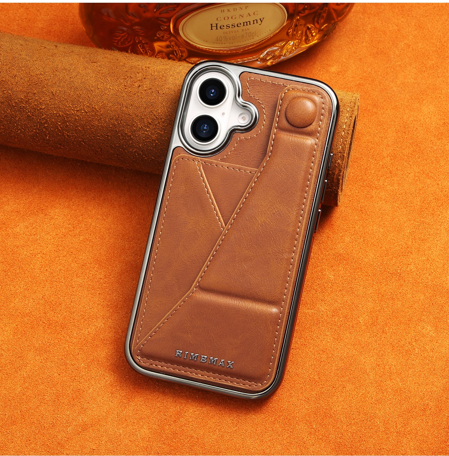 Luxury Electroplated Leather iPhone Case – Stand Card Holder, Premium Anti-Fall Protection, Stylish Design, and Durable Cover for Ultimate Convenience