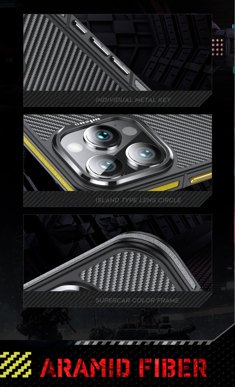 Premium 100% Aramid Fiber Kevlar iPhone Case – 600D Lightweight  Compatible Ultra-Thin Protective Cover for iPhone Models