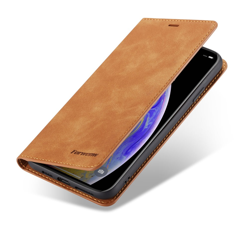 Thin Suede Leather Wallet iPhone Case – Flip Cover with Strong Magnet, Card Holder, and Premium Protection for iPhone Models