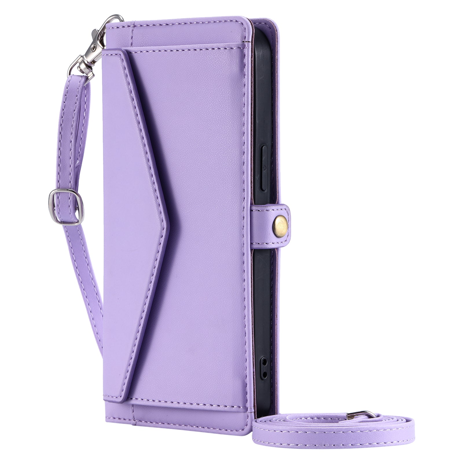 Luxury Dual-Layer Wallet iPhone Case – Flip Leather Cover with Card Slots, Photo Frame, 2 Lanyards, Shockproof Protection, and Stand Feature for iPhone