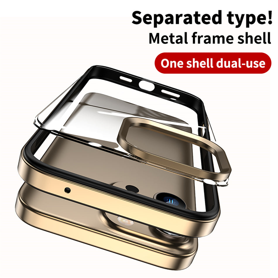 Luxury 2-in-1 Clear Acrylic iPhone Case - Ultra-Thin Aluminum Metal Lens Frame, Alloy Bumper, Design | Case for iPhone