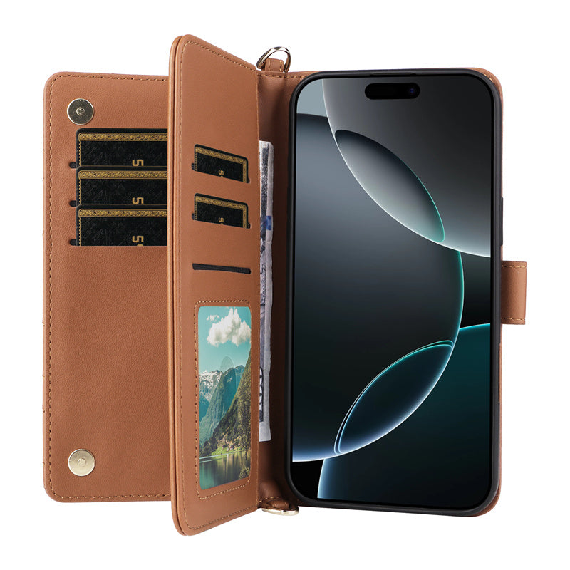 Luxury Crossbody Wallet iPhone Case – Fashion Shoulder Strap, Magnetic Closure, Card Holder and Premium Protection for iPhone