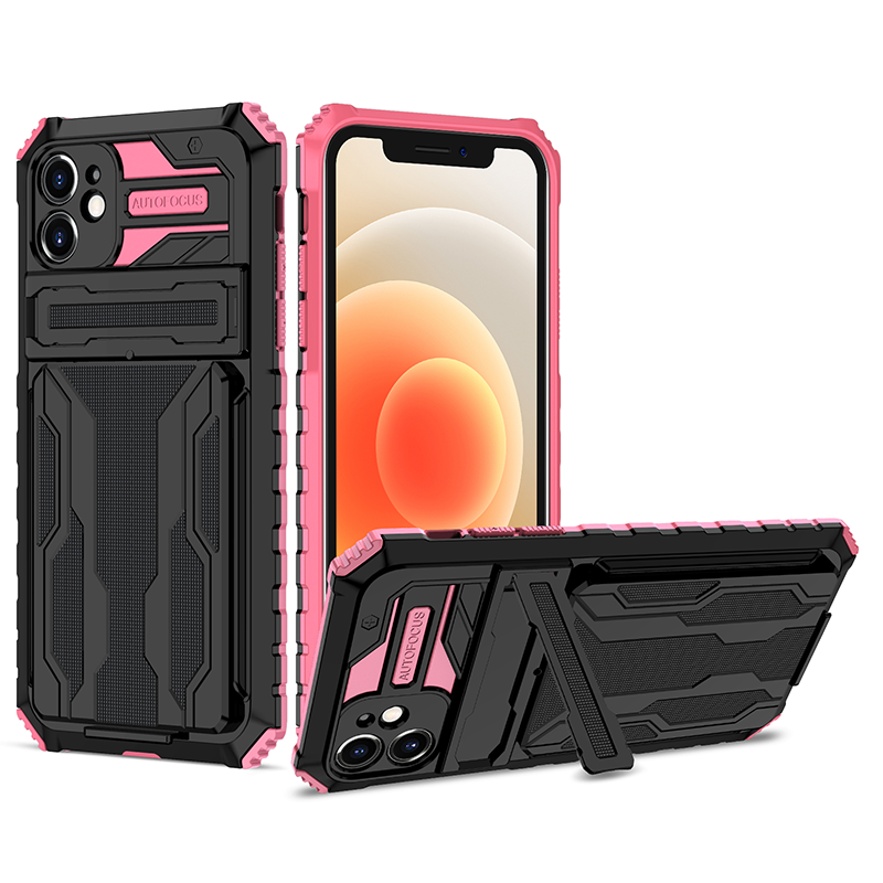 Shockproof Card Holder iPhone Case – Kickstand, Camera Protection, Durable Cover for iPhone Models