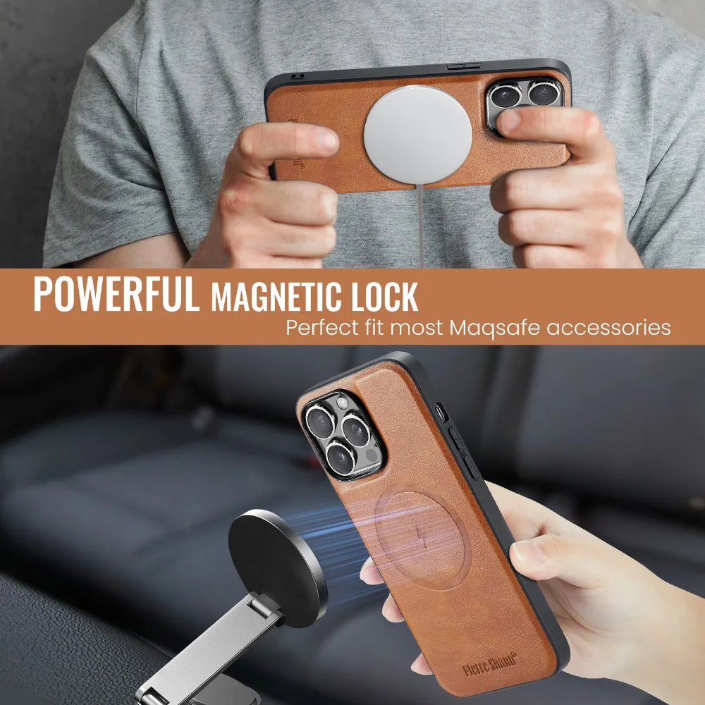 Luxury 2-in-1 Detachable Wallet iPhone Case – Magnetic Card Holder, MagSafe Compatible, Shockproof Protection, Premium Leather Cover for iPhone Models