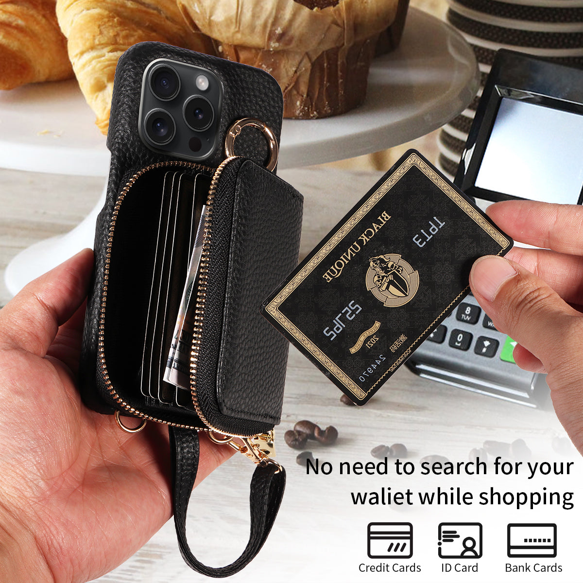 Premium High-Quality Magnetic Wallet iPhone Case – Detachable Design, Lashing Functionality, Stylish & Durable Protection 