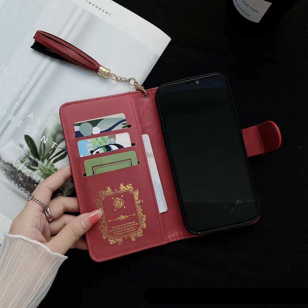 Luxury Wallet Flip Leather iPhone Case – Card Slot, Magnetic Closure,  Shockproof Protection, and Premium Design for iPhone