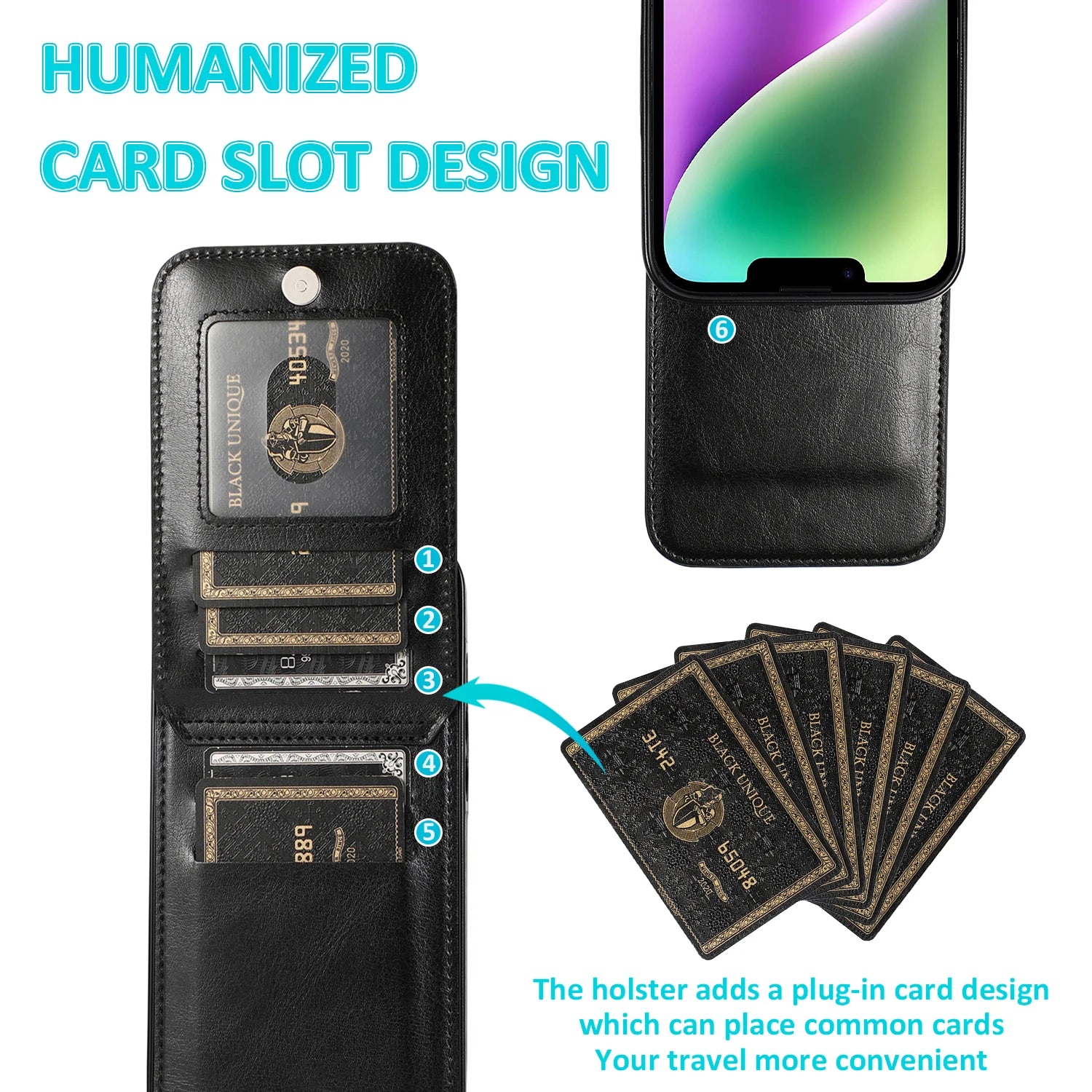 Luxury Flip Leather Wallet iPhone Case – Credit Card Holder, Kickstand, Premium & Durable Protection | Case for iPhone