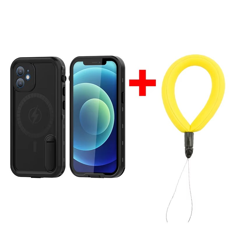 High Quality Apple iPhone Case MagSafe Compatible, Camera Lens & Screen Protection, Cover with IP68 Diving Armor Stand