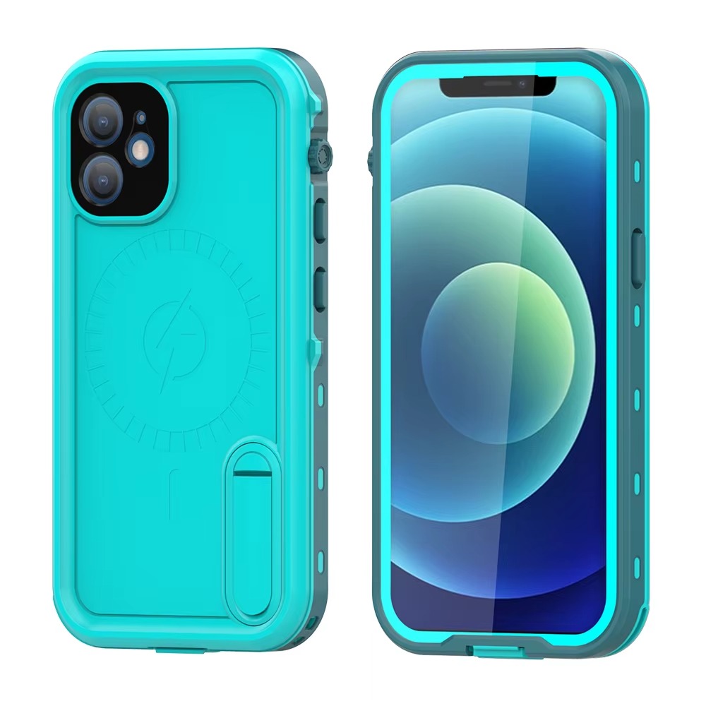 High Quality Apple iPhone Case MagSafe Compatible, Camera Lens & Screen Protection, Cover with IP68 Diving Armor Stand