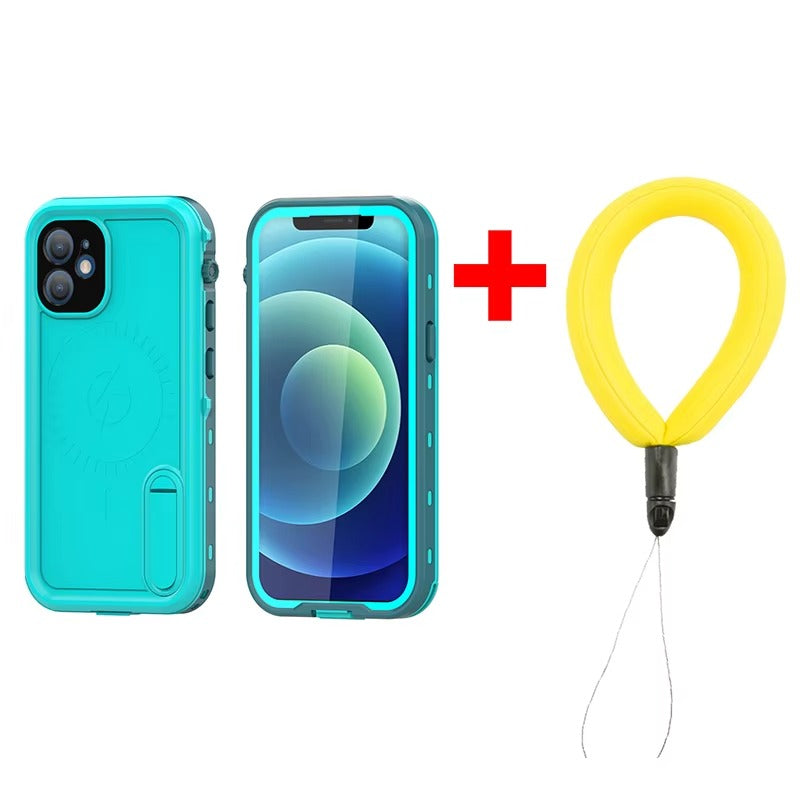 High Quality Apple iPhone Case MagSafe Compatible, Camera Lens & Screen Protection, Cover with IP68 Diving Armor Stand
