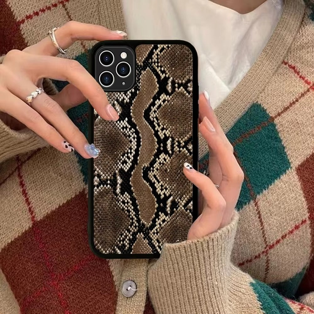 Luxury Apple iPhone Case, MagSafe Compatible, Camera Lens and Screen Protection, Ultra Thin, Shockproof, Magnetic, Full All Around Protection, Snake Skin Texture Cover