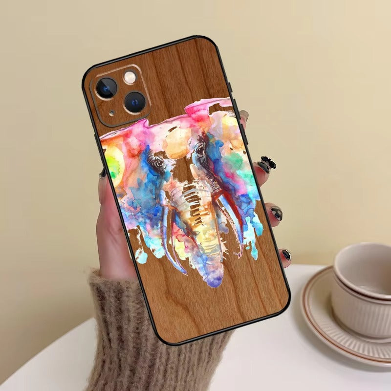 Premium Apple iPhone Case, MagSafe Compatible, Camera Lens and Screen Protection, Ultra Thin, Shockproof, Magnetic, Full All Around Protection, Bamboo Animal Print Cover