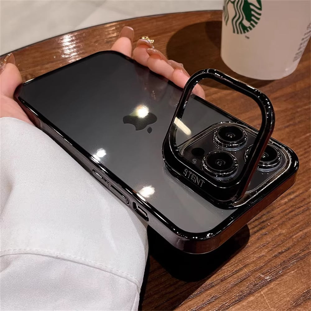 Luxury Apple iPhone Case, Ultra Thin Shockproof Magnetic Full All Around Protection Cover with Plating Stand & Hard Shell