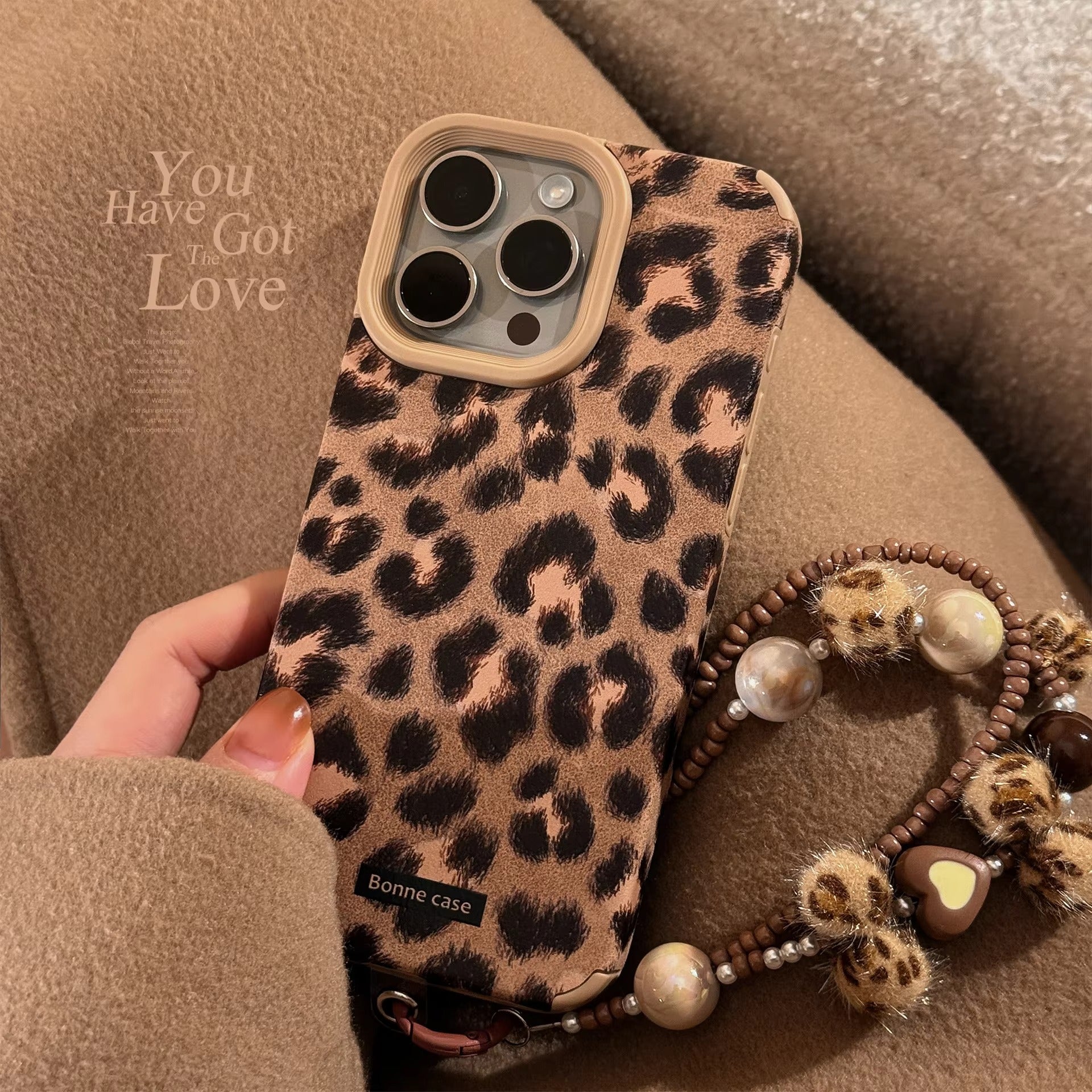 Luxury Apple iPhone Case, MagSafe Compatible, Camera Lens & Screen Protection, Ultra Thin, Shockproof, Magnetic Full All Around Cover – Leopard Print Cortex Case with Lanyard Bracelet & Soft Back Cover