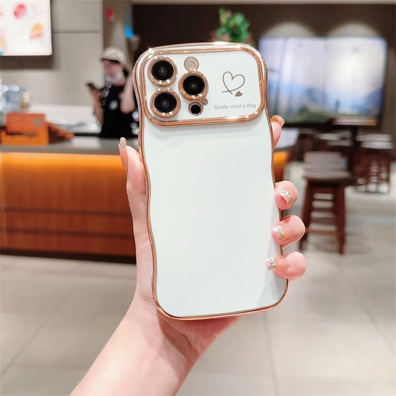 Luxury Apple iPhone Case MagSafe Compatible, Camera Lens & Screen Protection All Around Protection Cover with  Heart Design