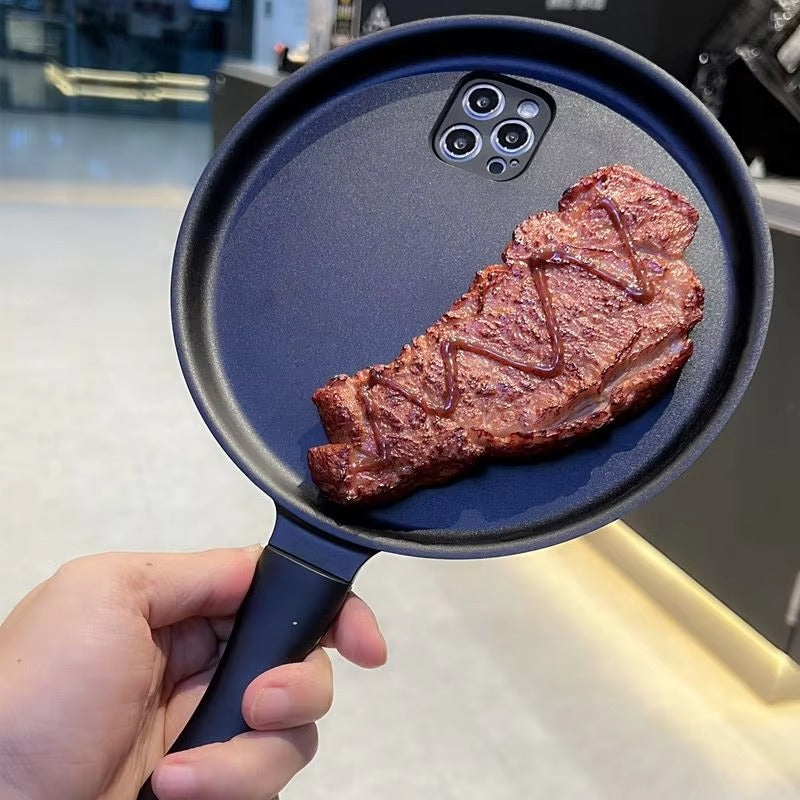 Premium Apple iPhone Case, MagSafe Compatible, Camera Lens and Screen Protection, Ultra Thin, Shockproof, Magnetic, Full All Around Protection, 3D Steak Pan Gift Cover