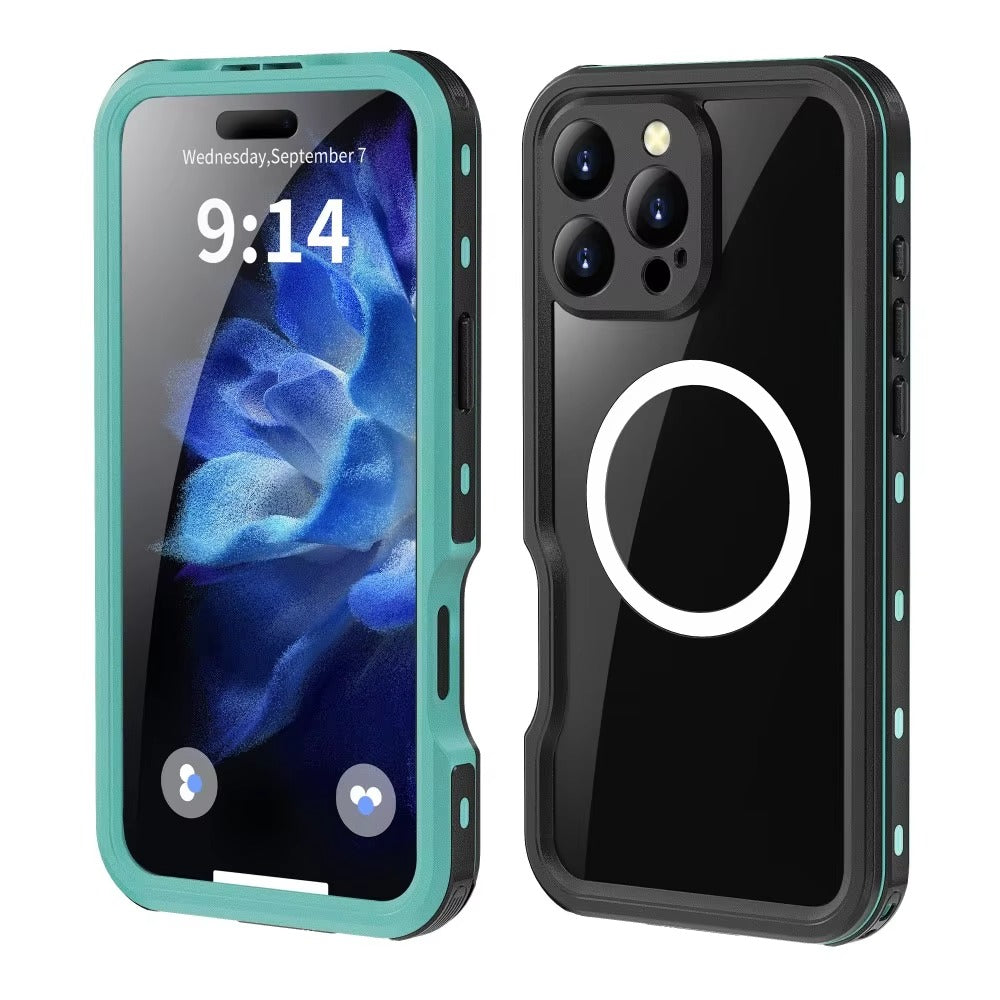 Premium Apple iPhone Case MagSafe Compatible, Camera Lens & Screen Protection, Cover with IP68 Waterproof TPU Armor