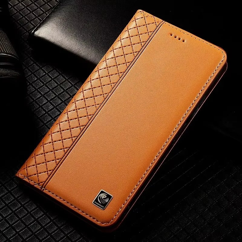 Luxury Nappa Real Leather iPhone Case – Business Wallet Flip Cover, Stylish & Durable Protection | Case for iPhone