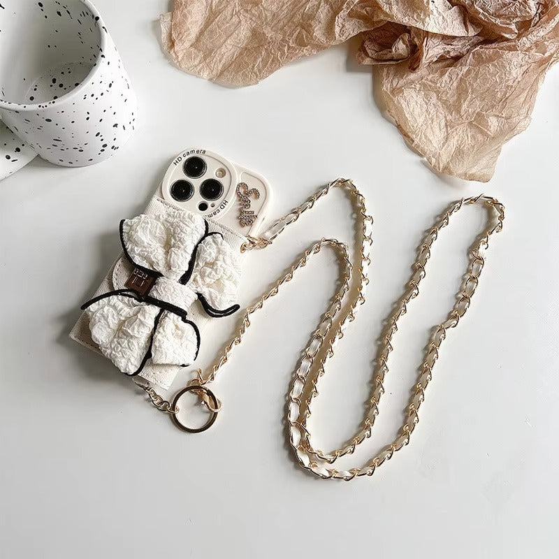 Luxury Apple iPhone Case, MagSafe Compatible, Camera Lens & Screen Protection, Ultra Thin, Shockproof, Magnetic Full All Around Cover – DIY Diamond Bowknot Crossbody Purse Case with Card Slot & Metal Button