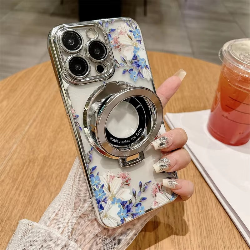 Premium Apple iPhone Case, MagSafe Compatible, Camera Lens and Screen Protection, Ultra Thin, Shockproof, Magnetic, Full All Around Protection, CD Flower Holder Cover