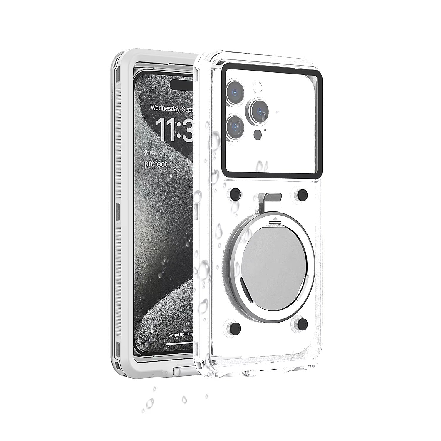 Premium Apple iPhone Case MagSafe Compatible, Camera Lens & Screen Protection, Ultra Thin Shockproof Magnetic Full All Around Protection Cover with IP68 Universal Waterproof Design