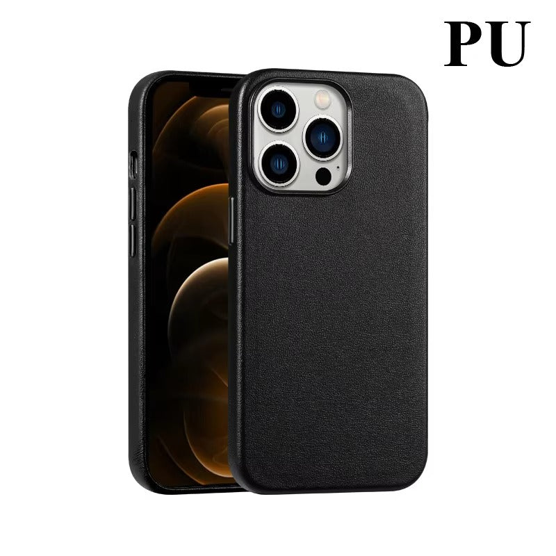 Premium Genuine Leather iPhone Case – 360° Full Protection, Luxury Armor Shell, Stylish & Durable Back Cover Case for iPhone