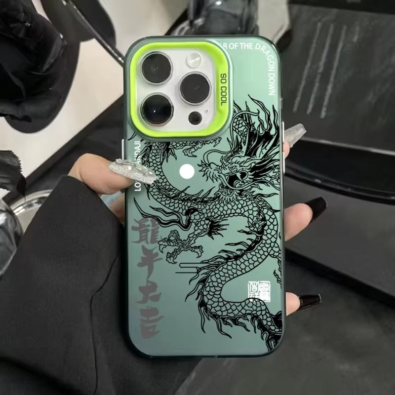 Luxury Apple iPhone Case, MagSafe Compatible, Camera Lens and Screen Protection, Ultra Thin, Shockproof, Magnetic, Full All Around Protection, Dragon Totem Armor Cover