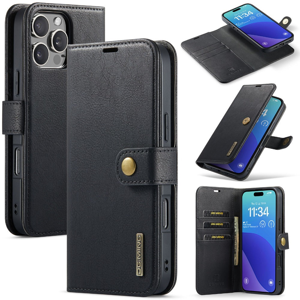 Premium Detachable Magnetic Leather Wallet iPhone Case – Card Holder, and Stylish Flip Cover for Secure and Convenient Use