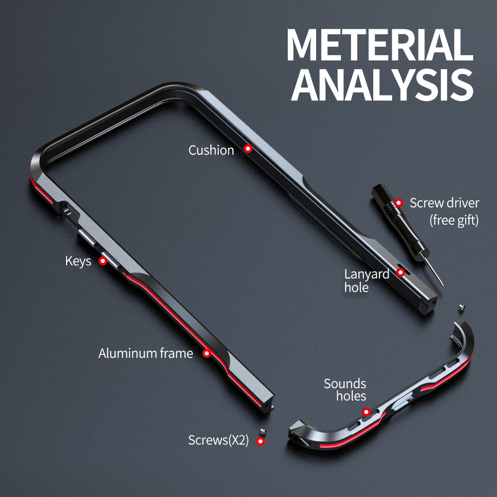 Metal Frame Bumper iPhone Case – Aluminum Detachable Heat Dissipation Cover for iPhone Models, Sleek and Durable Protection