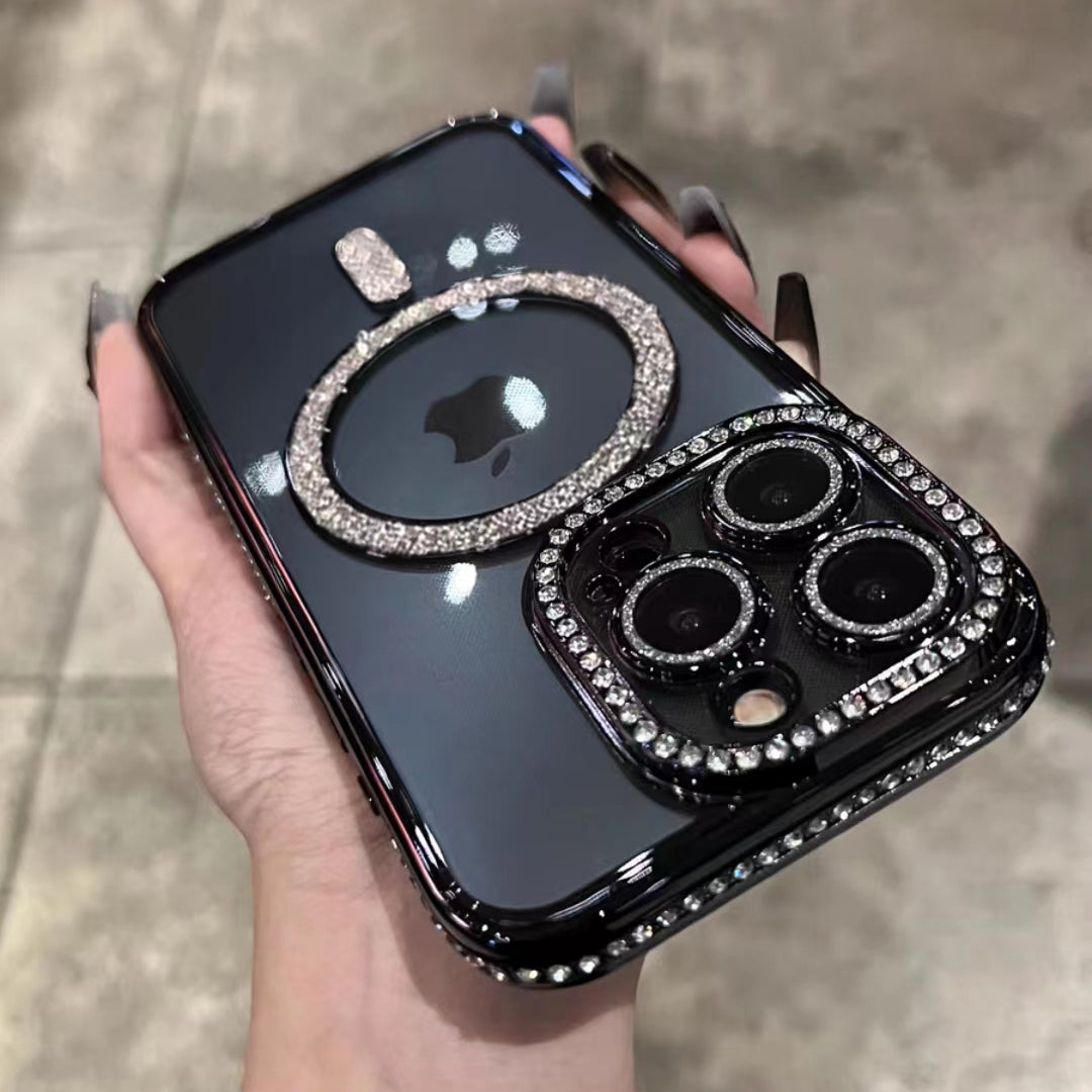 Luxury Bling Glitter - Shockproof Magnetic Wireless Charging Cover, Sparkling Jewelled Design for Women | Case for iPhone